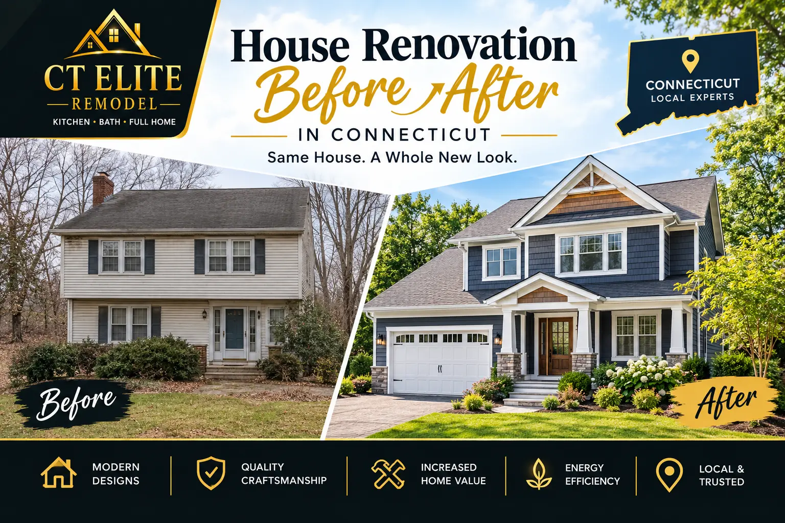 House Renovation Before After in Connecticut